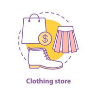Clothing store concept icon. Shopping idea thin line illustration. Clothes buying. Doing purchase. Vector isolated outline drawing