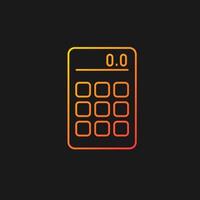 Calculator gradient vector icon for dark theme. Math operations. Portable electronic device. Hand-held tool for school. Thin line color symbol. Modern style pictogram. Vector isolated outline drawing