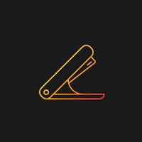 Stapler gradient vector icon for dark theme. Mechanical tool for joining document pages together. School accessory. Thin line color symbol. Modern style pictogram. Vector isolated outline drawing