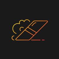 Eraser gradient vector icon for dark theme. Item for rubbing away pencil marks from paper. Scraping off ink. Thin line color symbol. Modern style pictogram. Vector isolated outline drawing