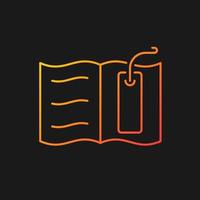 Bookmark gradient vector icon for dark theme. Thin tool for marking read page. Tracking reader progress in book. Thin line color symbol. Modern style pictogram. Vector isolated outline drawing