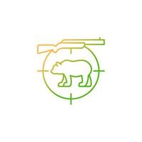 Big game hunting gradient linear vector icon. Hunt large animals. African species hunting. Safari. Capture elephant. Thin line color symbol. Modern style pictogram. Vector isolated outline drawing