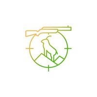 Mountain hunting gradient linear vector icon. Preparation for mountain hunt. Pursue and capture sheep and goat. Thin line color symbol. Modern style pictogram. Vector isolated outline drawing