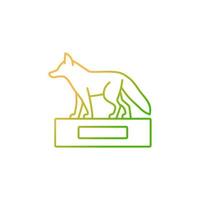 Taxidermy gradient linear vector icon. Preserving and stuffing wild dead animals. Animal body display and exhibition. Thin line color symbol. Modern style pictogram. Vector isolated outline drawing