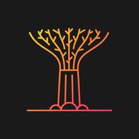 Supertree grove gradient vector icon for dark theme. Tree-like structure. Recognizable Singaporean attraction. Thin line color symbol. Modern style pictogram. Vector isolated outline drawing