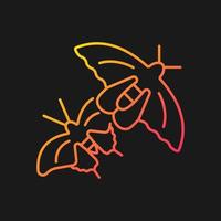 Butterflies of Singapore gradient vector icon for dark theme. National insects. Asian butterfly species. Nature park. Thin line color symbol. Modern style pictogram. Vector isolated outline drawing