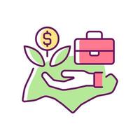 entorno pro-empresarial icono de color rgb. país favorable a los negocios. sector financiero de singapur. reteniendo startups. reputación internacional. ilustración vectorial aislada. dibujo lineal relleno simple vector