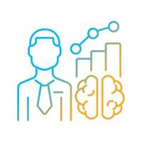 Business intelligence manager gradient linear vector icon. Market and customer analyst. Solution providing expert. Thin line color symbol. Modern style pictogram. Vector isolated outline drawing