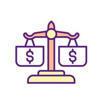 Financial literacy RGB color icon. Spending habits development. Products value measurement and comparison. Economical analytics. Isolated vector illustration. Simple filled line drawing