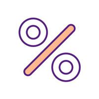 Percentage symbol RGB color icon. Number expressed as fraction. Mathematical formula. Finance calculation. Abstract meaning. Isolated vector illustration. Simple filled line drawing