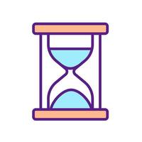 Hourglass RGB color icon. Time duration measurement. Time management. Irreversible sequence. Business scheduling. Symbol with abstract meaning. Isolated vector illustration. Simple filled line drawing