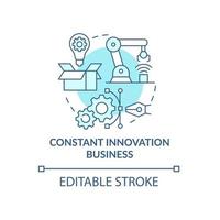 Constant innovation business blue concept icon. Technological development of startup. Improving company abstract idea thin line illustration. Vector isolated outline color drawing. Editable stroke