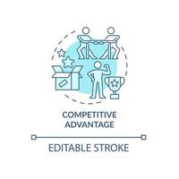 Competitive advantage blue concept icon. Leadership in production. Leading company. Business model abstract idea thin line illustration. Vector isolated outline color drawing. Editable stroke