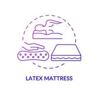 Latex mattress purple gradient concept icon. Common mattress material abstract idea thin line illustration. Springy and elastic pad. Synthetic and rubber latex. Vector isolated outline color drawing