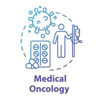 Medical oncology concept icon. Hospital virus therapy. Medication of tumor disease. Cancer treatment idea thin line illustration. Vector isolated outline RGB color drawing