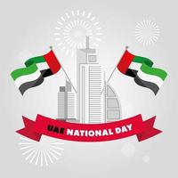marco del día nacional de los emiratos árabes unidos vector