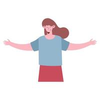 woman with hands open vector