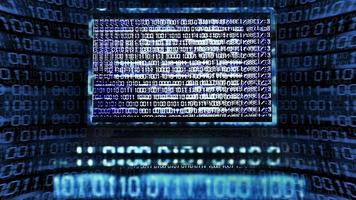 computerbug en glitch met binaire codes video