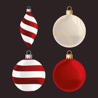 four christmas balls vector