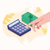 calculator and bills vector