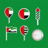 six UAE national icons vector