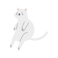 white cat mascot vector