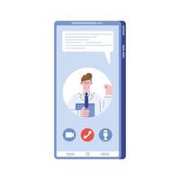 doctor in smartphone telemedicine vector