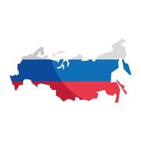 russian flag in map vector