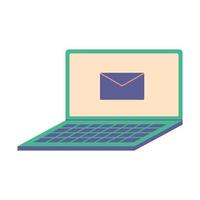 laptop with envelope email vector