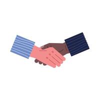 interracial handshake deal vector