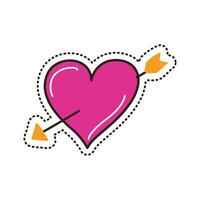 heart with arrow patch vector