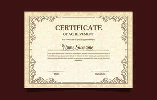 Certificate Template With Ornamental Border vector