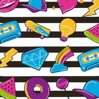 patches pop art pattern vector