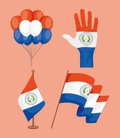 four Paraguay country icons vector