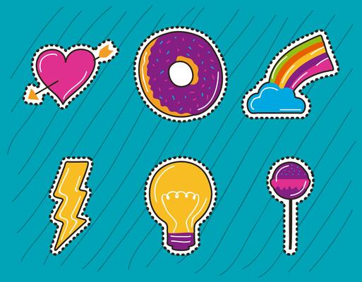patches pop art six icons