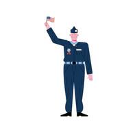 veteran waving flag vector