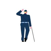 veteran walking with cane vector