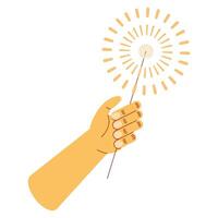 hand with firework vector