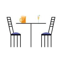 chairs and table vector
