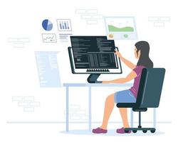 female developer working vector