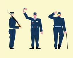 veterans three characters vector