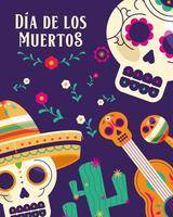 tarjeta del dia de muertos vector