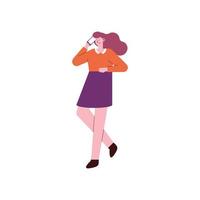 woman with smartphone vector