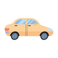 Isolated yellow car vector