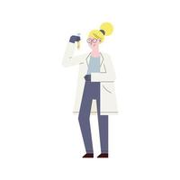 woman scientist with tube vector