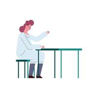 woman scientist at desk vector