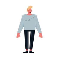 Isolated blond man vector