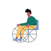 disabled man on wheelchair vector