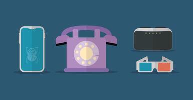 iconos de tecnología de gadgets de diseño plano vector