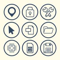 flat design gadgets technology icons vector